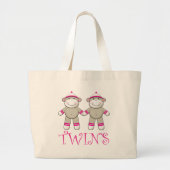 Twin Girls Sock Monkey-Canvas tas (Voorkant)