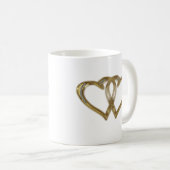 Twin Gold Hearts Saint Valentin Mug (Devant droit)