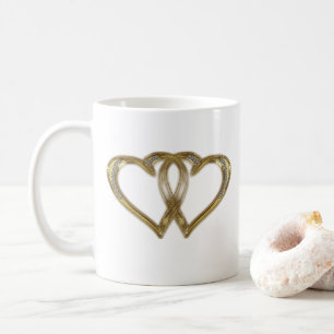 Twin Gold Hearts Valentijnsdag Mok