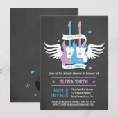 Twin Guitars Rock and Roll Rock a Bye Baby shower Kaart (Voorkant / Achterkant)