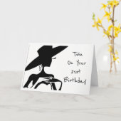 TWIN-HAPPY *21E ANNIVERSAIRE** Carte d'anniversair (Fleur jaune)