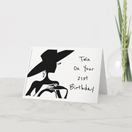 TWIN-HAPPY *21E ANNIVERSAIRE** Carte d'anniversair (Devant)