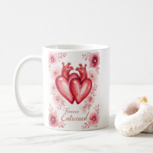 Twin Hearts Forever Enchanted Floral Koffiemok