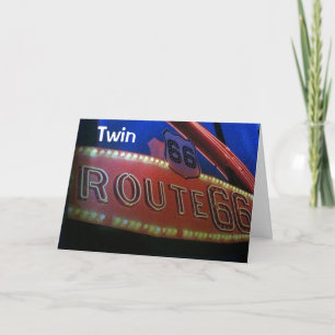 TWIN IS KLASSIEK, NET ALS RT. 66! FIJNE VERJAARDAG KAART