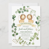 Twin Jungle WILD Ones Invitations animales (Devant)