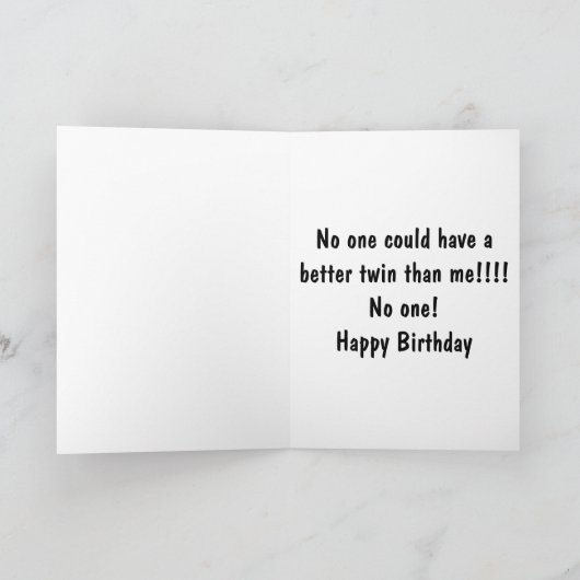 TWIN-LAMA VERTELT DAT NIEMAND EEN BETERE TWEELING  KAART (Binnen)