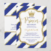 Twin Little Princes Douche Uitnodigen, Faux Glitte Kaart (Voorkant / Achterkant)