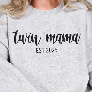 Twin mama aangepaste jaar, moeder cadeau, trui