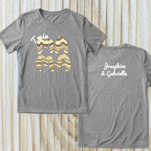 Twin Mama Aangepaste Kinder Namen Retro Schattigee Tri-Blend Shirt