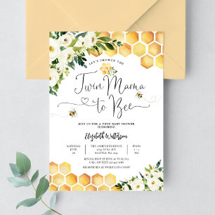 TWIN Mama to Bee Geslachtsonzijdige Baby Shower Kaart