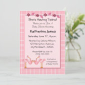 Twin meisjes douche kaart (Staand voorkant)