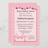 Twin meisjes douche kaart (Voorkant / Achterkant)