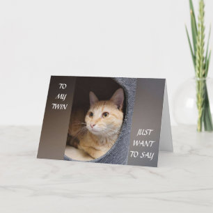 *TWIN* MIAUWT ZEGT POES OP JE VERJAARDAG KAART