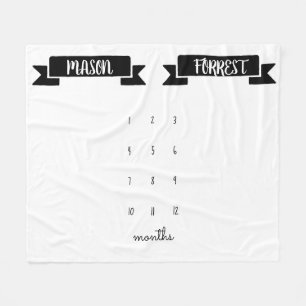 Twin Modern kijken me groeien mijlpaal foto prop Fleece Deken