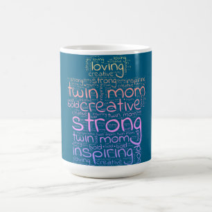 Twin Mom Gift Shaped Word Cloud Koffiemok