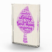 Twin Mom Leaf Shaped Word Cloud in Roze Fotoblokken (Rechts)