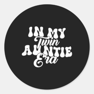 Twin Mom zwangerschapsaankondiging grappig in mijn Ronde Sticker