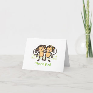 Twin Monkeys Carte de remerciements