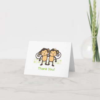 Twin Monkeys Carte de remerciements