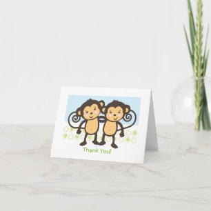 Twin Monkeys Carte de remerciements