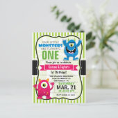 Twin Monsters Anniversaire de fête Carte postale I (Debout devant)