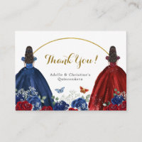 Twin Navy Blauw Rood Rose Prinsessen Quinceañera