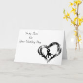 TWIN-ON UW BRUILOFT DAG-DANSEN PAAR KAART (Gele Bloem)