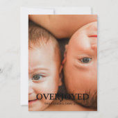 Twin Overjoyed Dank u foto geboorte Aankondiging (Voorkant)