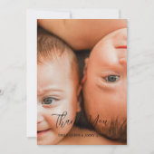 Twin Overjoyed Dank u foto geboorte Aankondiging (Voorkant)