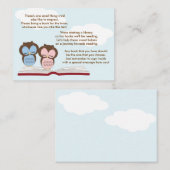 Twin Owls Baby shower Book Insert Request Kaart (Voorkant / Achterkant)