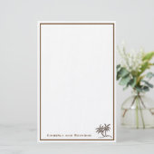 Twin Palm Trees Tropical Brown gepersonaliseerd Briefpapier (Staand voorkant)