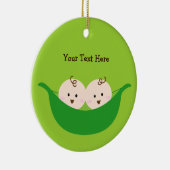 Twin Pea Pods (aanpasbaar) Keramisch Ornament (Rechts)