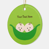 Twin Pea Pods (aanpasbaar) Keramisch Ornament (Links)