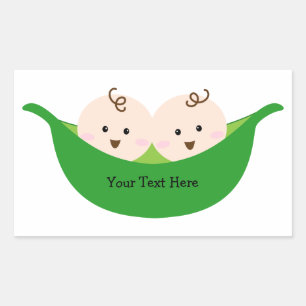 Twin Pea Pods (aanpasbaar) Rechthoekige Sticker
