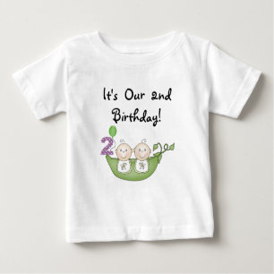 Twin Peas in a Pod 2e Anniversaire T-shirts et cad