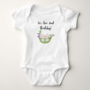 Twin Peas in a Pod 2e Anniversaire T-shirts et cad