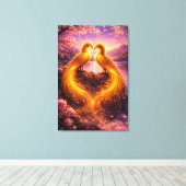 Twin Phoenixes of Eternal Light Canvas Afdruk (Insitu (Houten vloer))