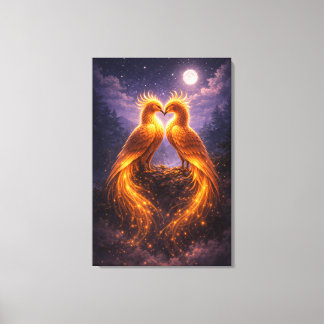 Twin Phoenixes of Eternal Light Canvas Afdruk