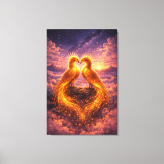 Twin Phoenixes of Eternal Light Canvas Afdruk