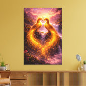 Twin Phoenixes of Eternal Light Canvas Afdruk (Insitu (Woonkamer))