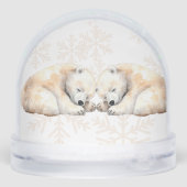 Twin Polar Bears Double Snuggles Sneeuwbol (Achterkant)