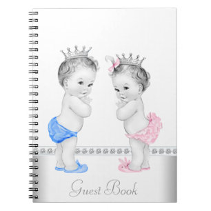 Twin Prince et Princess Baby shower Livre d'invité