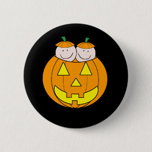 Twin Pumpkin Babies Graphic Ronde Button 5,7 Cm