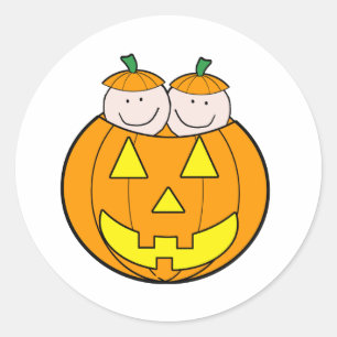 Twin Pumpkin Baby's Graphic Ronde Sticker