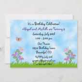 Twin Rainbow Ponies Horse Invitations d'anniversai (Dos)