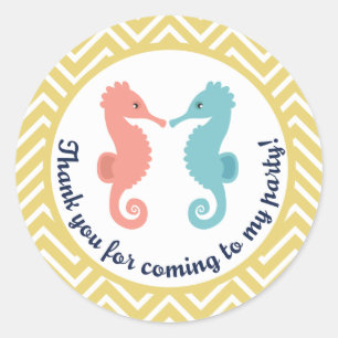 Twin Seahorses Zwemmen Zomerfeest Dank u Sticker