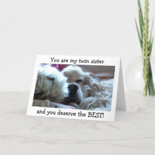 TWIN SIS = VERDIEN HET BESTE OP VERJAARDAG = IK AL KAART