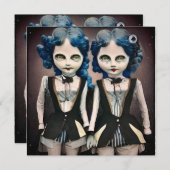 Twin Sister Blue Hair Dolls (Voorkant / Achterkant)