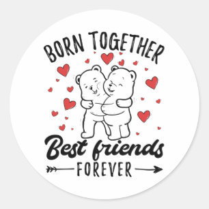 Twin Sister Twins Gift Ronde Sticker
