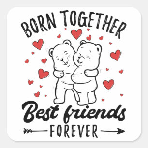 Twin Sister Twins Gift Vierkante Sticker